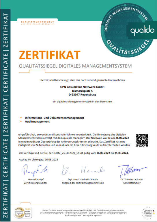 GPN erhält das Qualitätssiegel "Digitales Managementsystem"